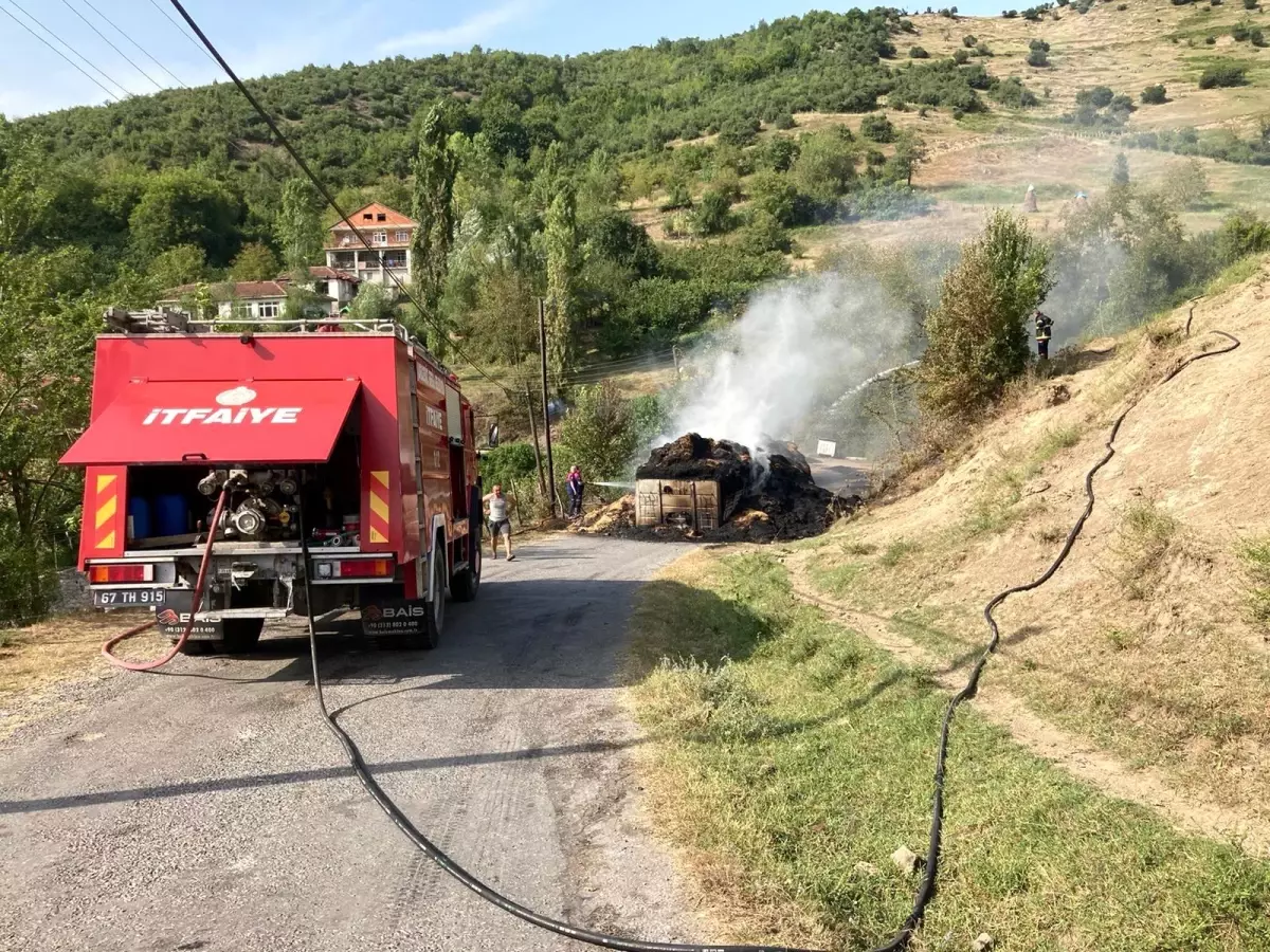 Dorsedeki alevleri görünce kamyonu köyün dışına sürdü, faciayı önledi