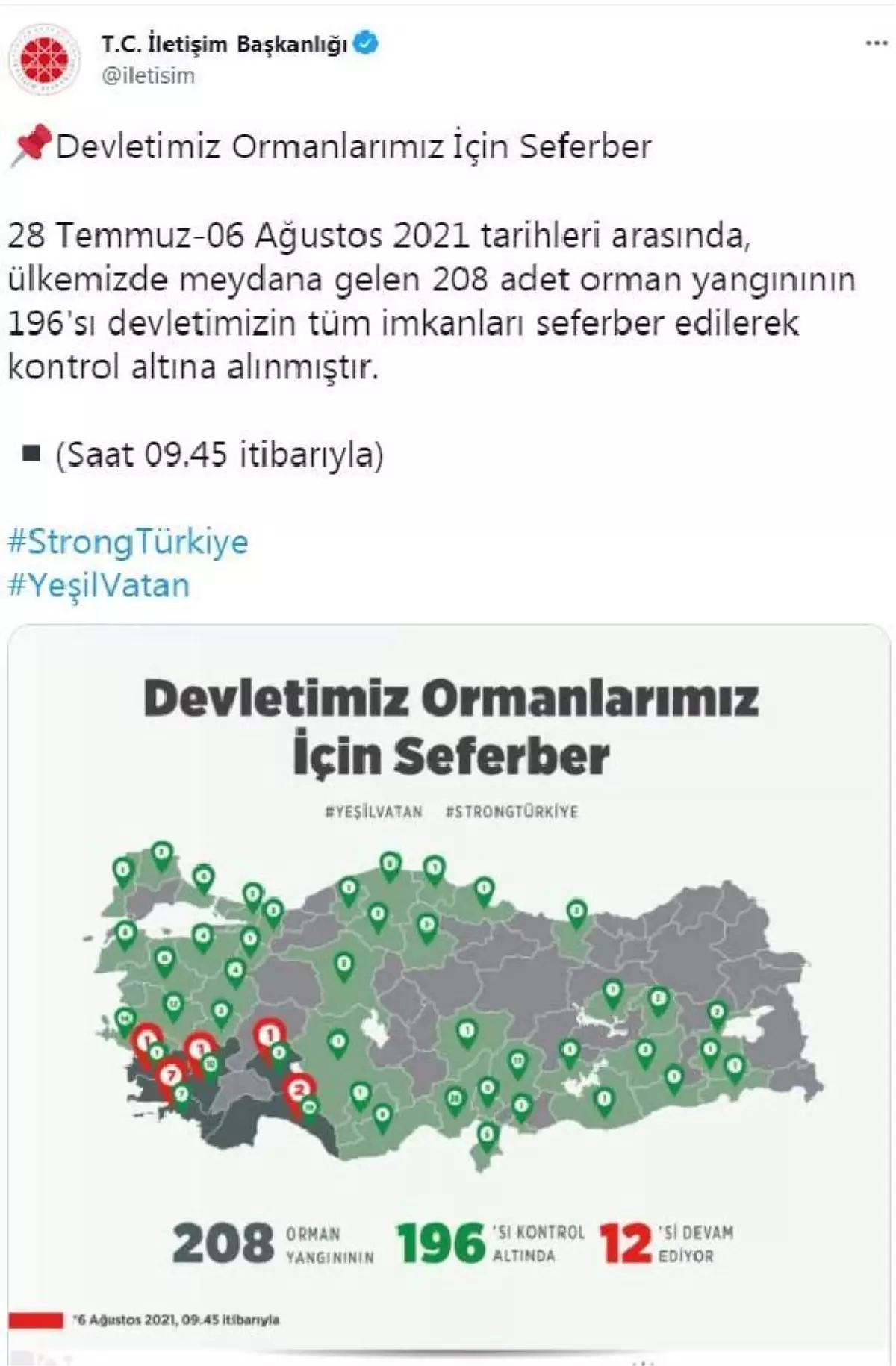 Son dakika haberleri! İletişim Başkanlığı: 5 ildeki 12 yangına müdahale sürüyor