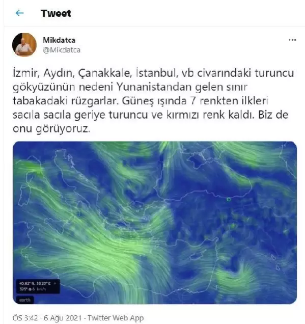 Yunanistan üzerinden gelen kül bulutu 4 ilimizi kapladı! Solunum hastalığı olanlar dışarı çıkmamalı Yunanistan üzerinden gelen kül bulutu 4 ilimizi kapladı! Solunum hastalığı olanlar dışarı çıkmamalı