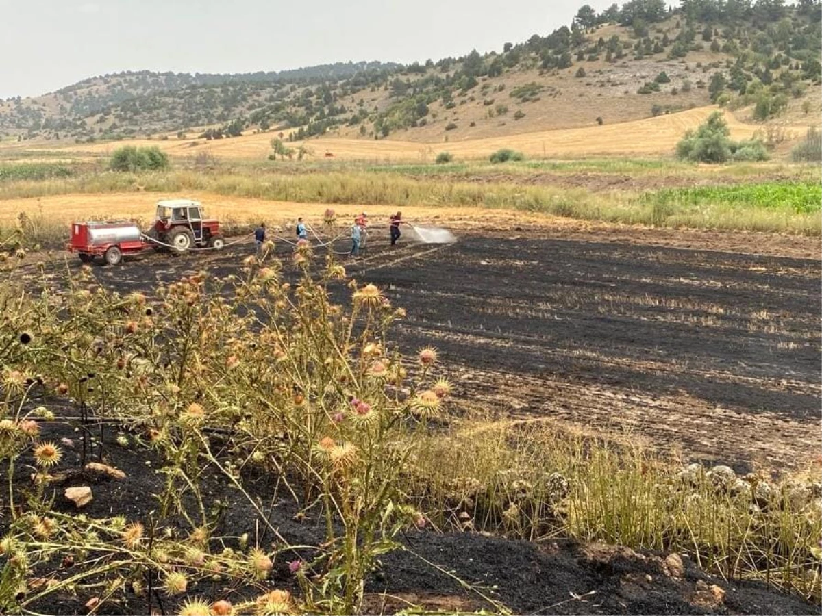 Son dakika 3. sayfa: Jandarma ve köylüler yangını 500 dekarlık buğday ekili alana sıçramadan söndürdü