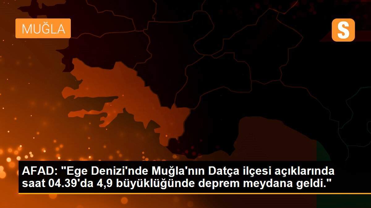 Ege Denizi\'nde 4,9 büyüklüğünde deprem