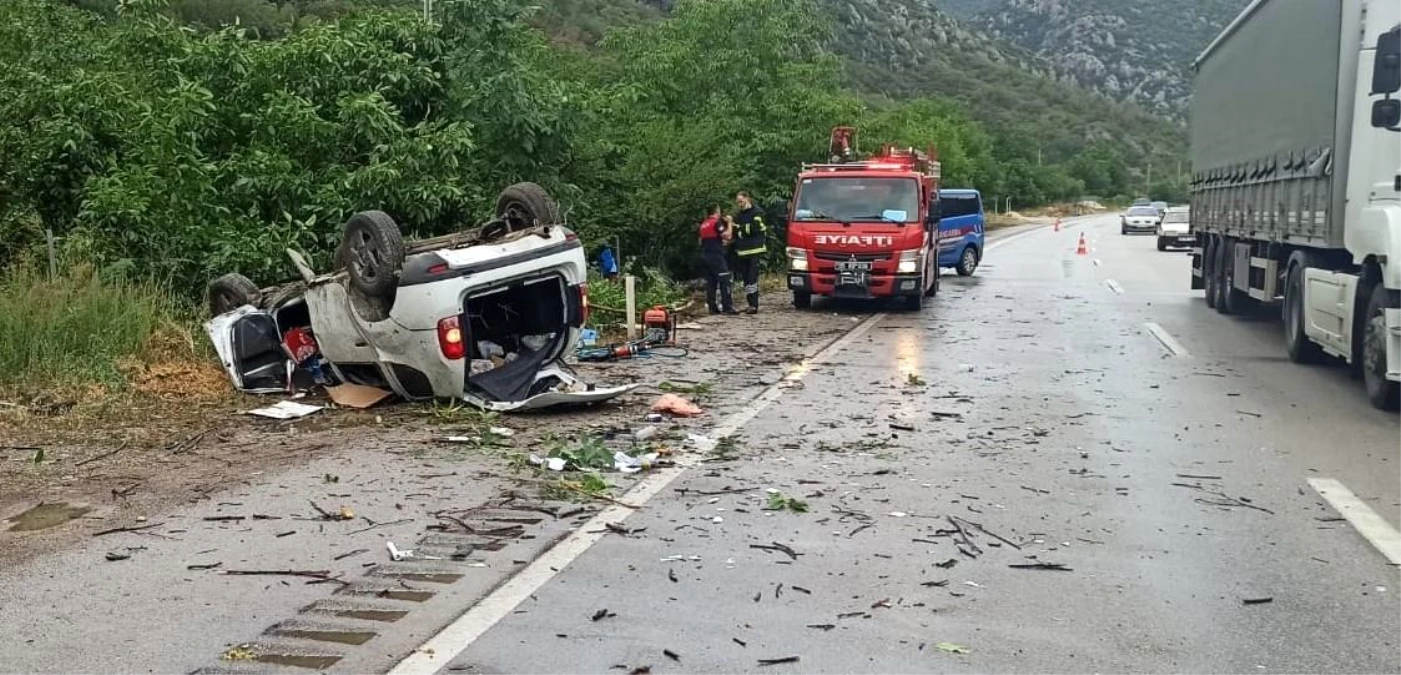 Amasya\'da otomobil takla attı: 1 ölü, 1 yaralı