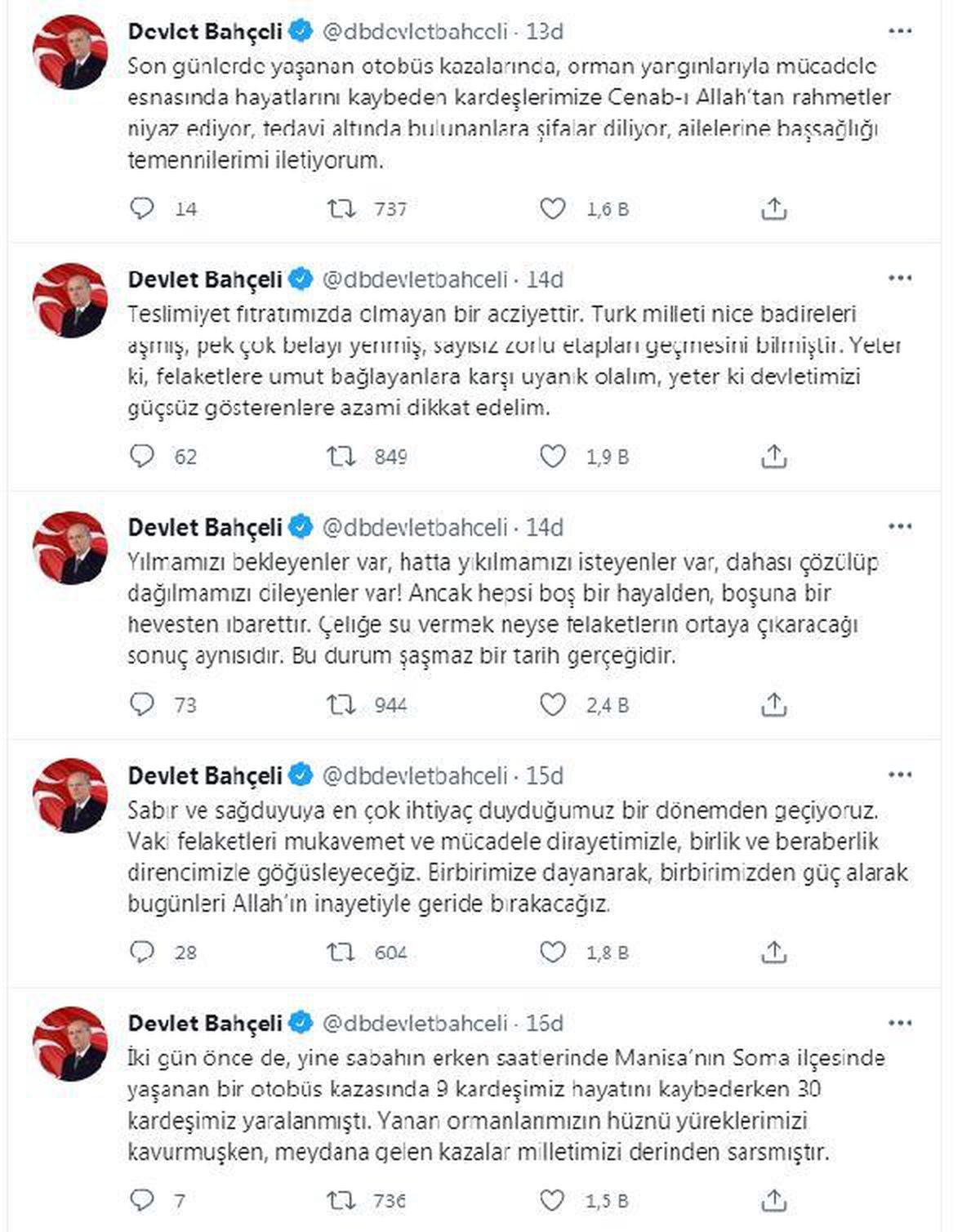 Bahçeli: Bugünleri Allah\'ın inayetiyle geride bırakacağız