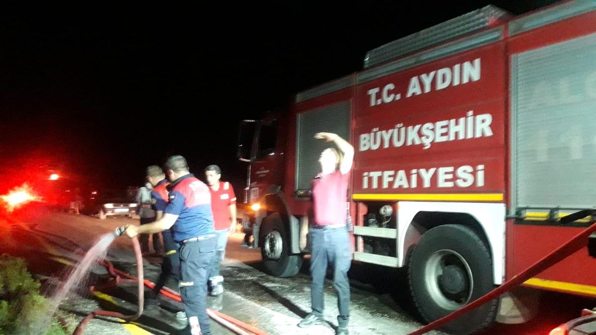 Son dakika: Büyükşehir\'den Bozdoğan\'daki yangına müdahale