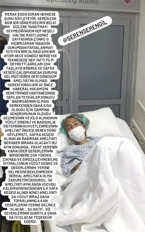 Ameliyat olan Seren Serengil'den açıklama geldi