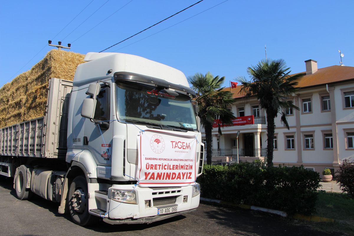 Bandırma\'dan, orman yangınlarında mağdur olan üreticilere yem yardımı