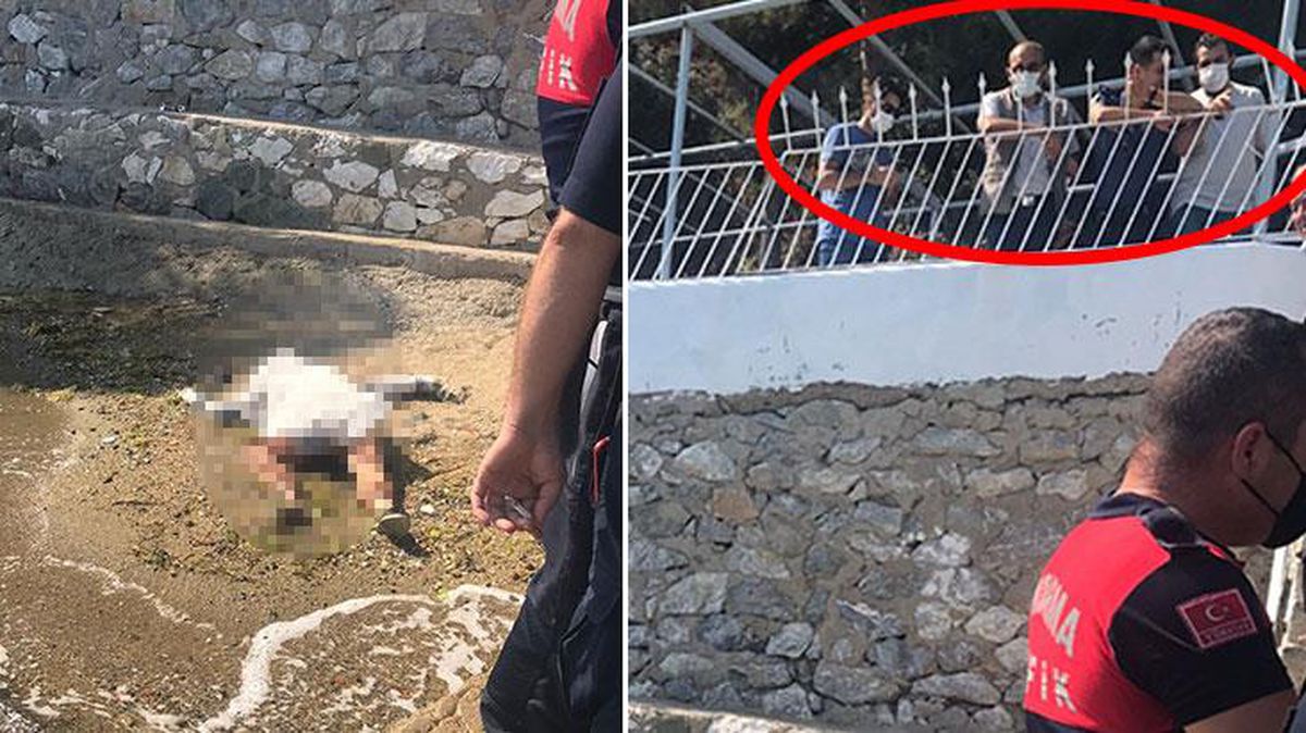 Endişeli gözlerle denize baktılar! Talihsiz kadın, iki eli de sargıda olduğu için suya düşmüş
