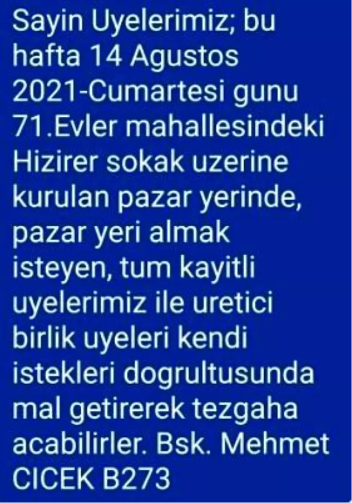 Odunpazarı Belediyesinden 71 Evler Mahallesi semt pazarı ile ilgili açıklama