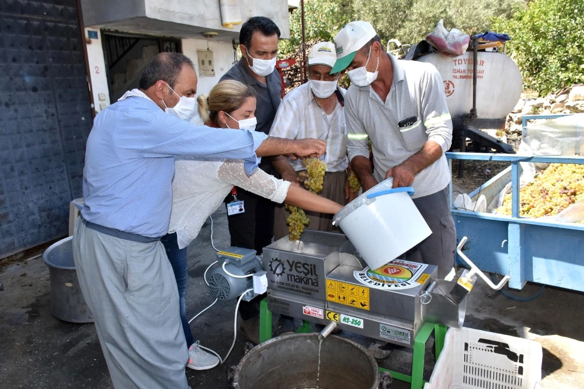 Tarsus Belediyesi\'nden vatandaşlara üzüm sıkma ve salça makinası