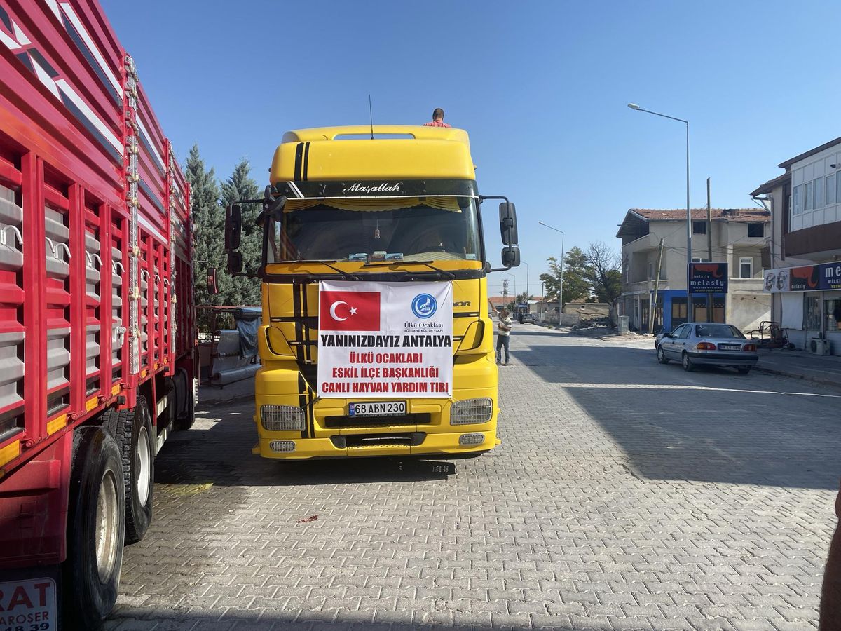 Aksaray\'dan yangın bölgesine hayvan yardımı