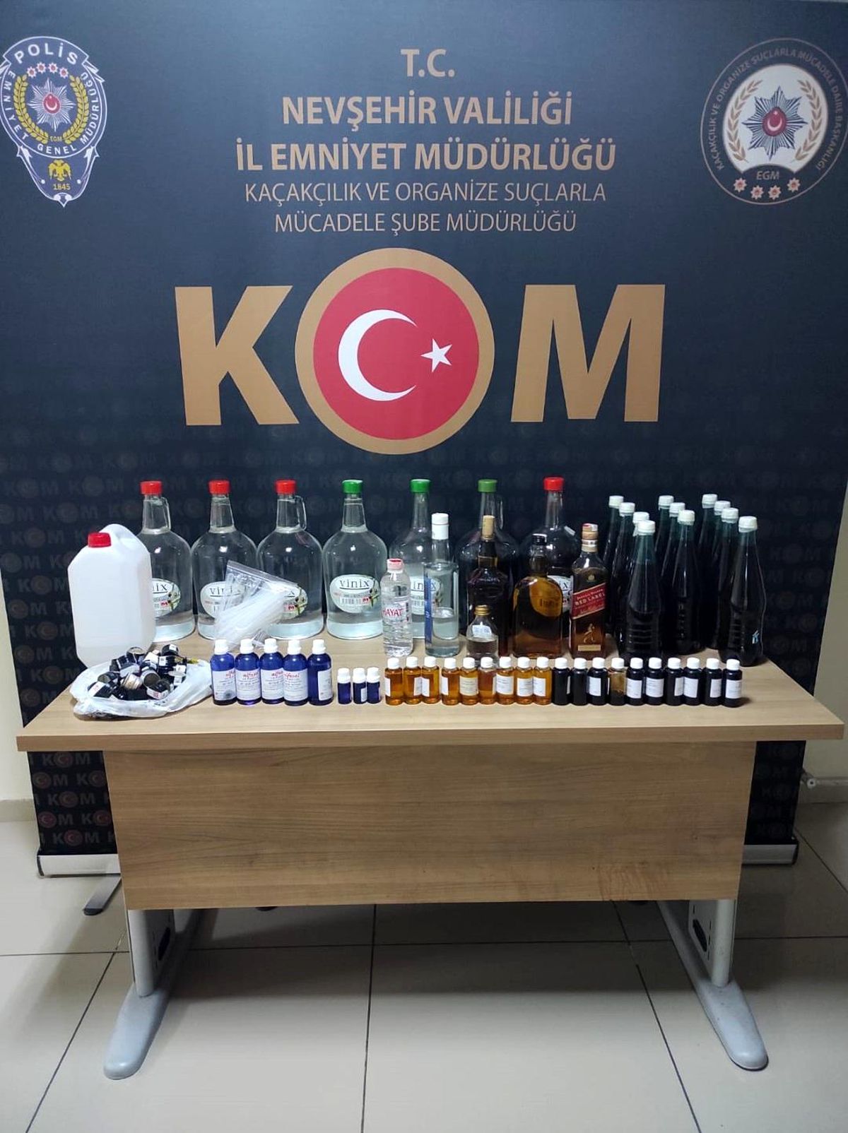 Nevşehir\'de 34 litre kaçak alkol ele geçirildi