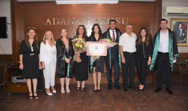 Adana Barosunda stajını tamamlayan 7 yeni avukat mesleğe başladı