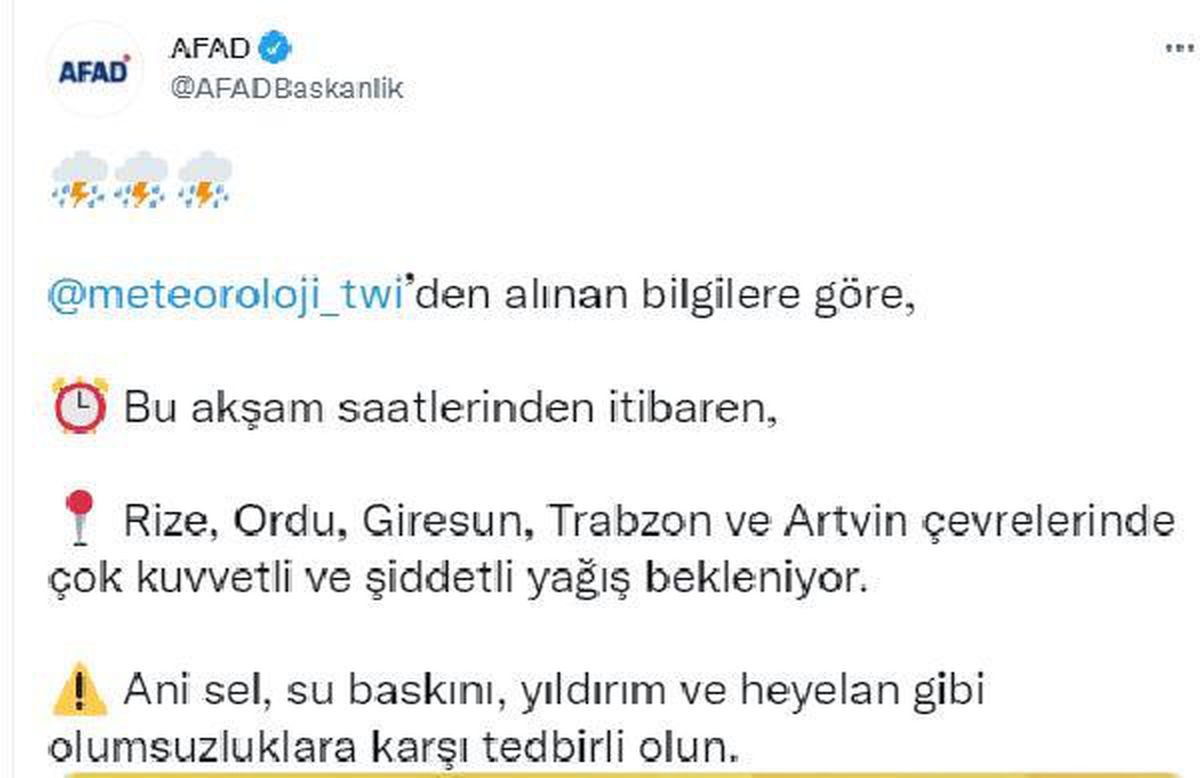 Son dakika haber! AFAD\'dan 5 il için \'sel\' uyarısı