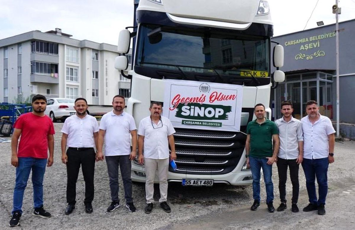 Çarşamba\'dan Sinop\'a yardım tırı