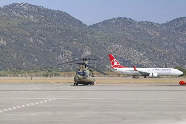 Orman yangınlarının ardından soğutma çalışmaları için ABD'den 2 helikopter geldi