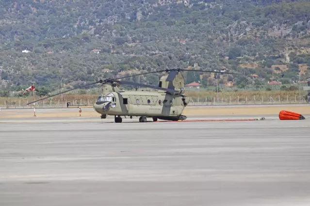 Orman yangınlarının ardından soğutma çalışmaları için ABD'den 2 helikopter geldi