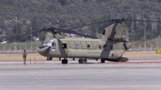 Orman yangınlarının ardından soğutma çalışmaları için ABD'den 2 helikopter geldi