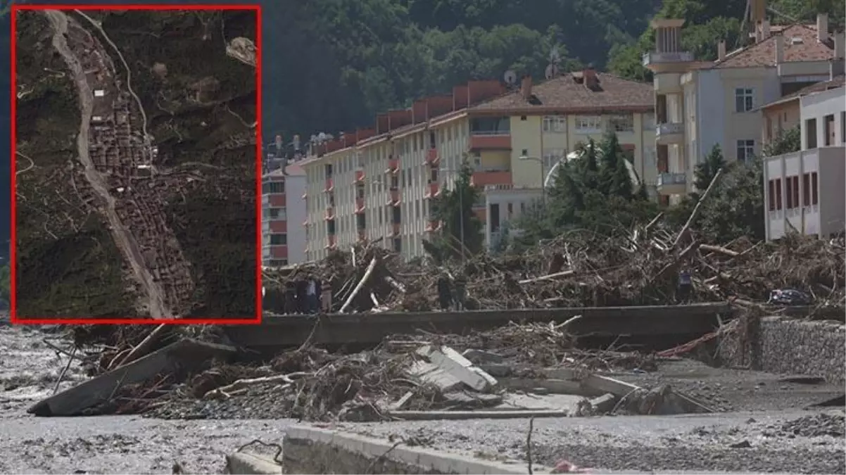 Sel felaketini yaşayan Kastamonu ve Sinop uzaydan görüntülendi! Yıkım çok büyük