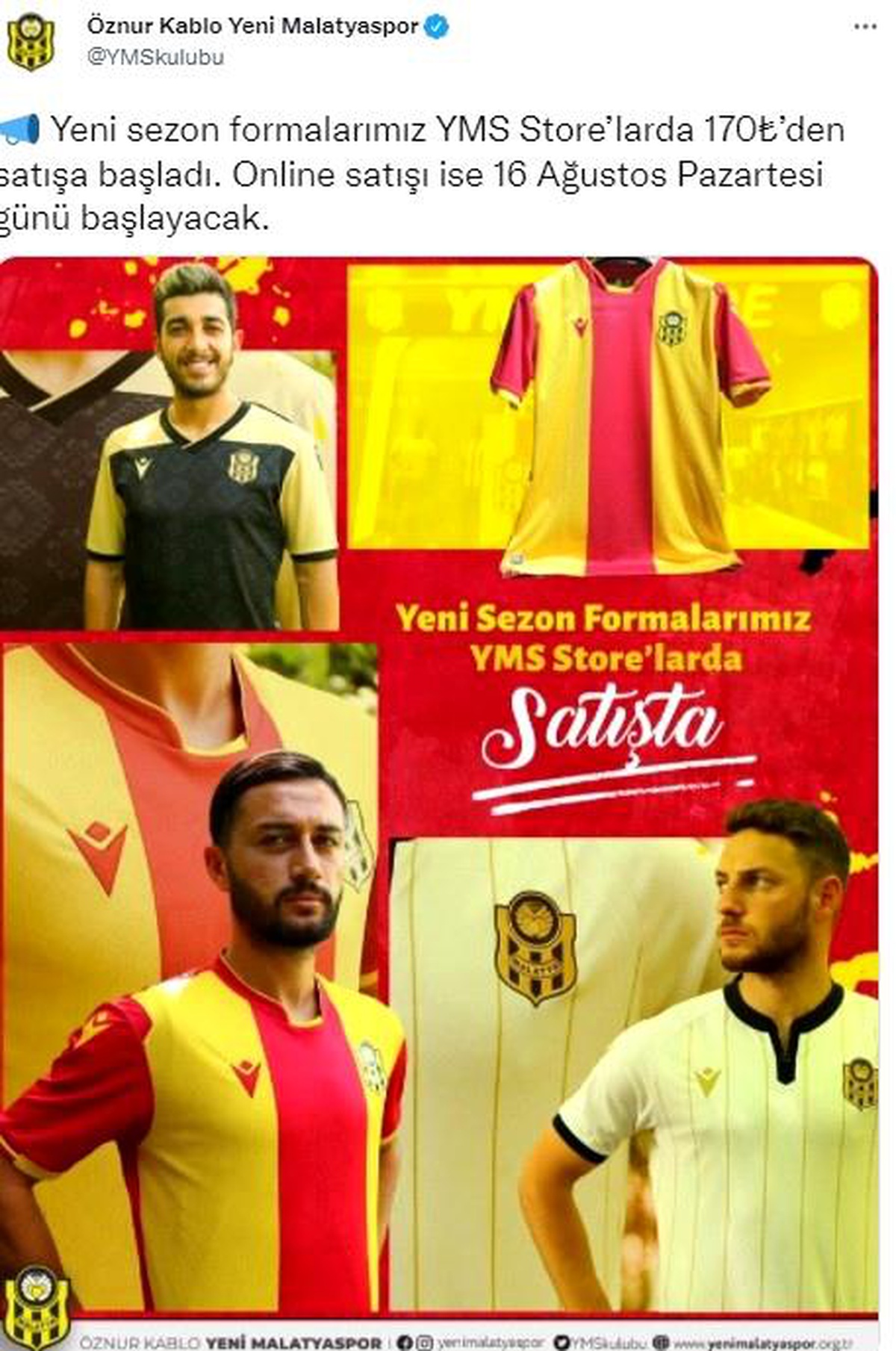Yeni Malatyaspor\'da yeni sezon formalarının satışı başladı