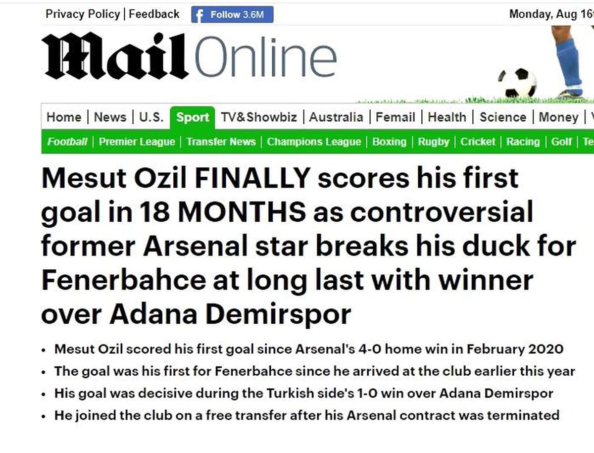 Mesut Özil\'in ilk golü dünya basınında