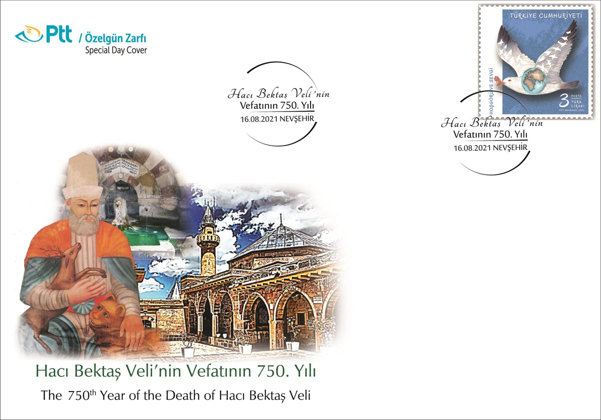 PTT "Hacı Bektaş Veli\'nin Vefatının 750. yılı" konulu özel gün zarfını tedavüle çıkardı