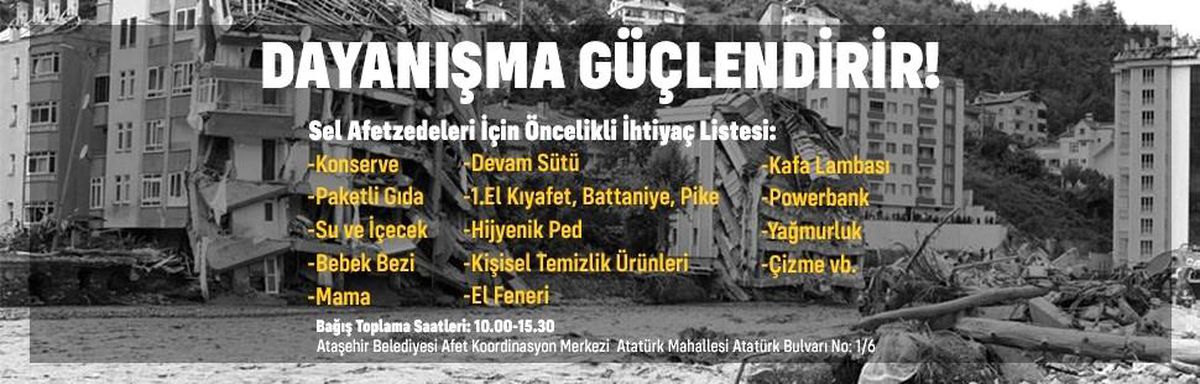 Ataşehir\'den afetzedeler için yardım kampanyası