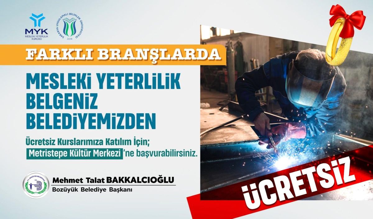Bozüyük Belediyesi ücretsiz MYK başvuruları devam ediyor