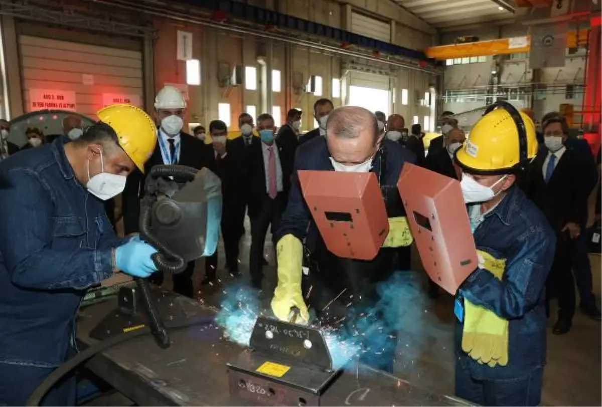 Kaynak ustası Melek, Cumhurbaşkanı Erdoğan ile kaynak yaptı