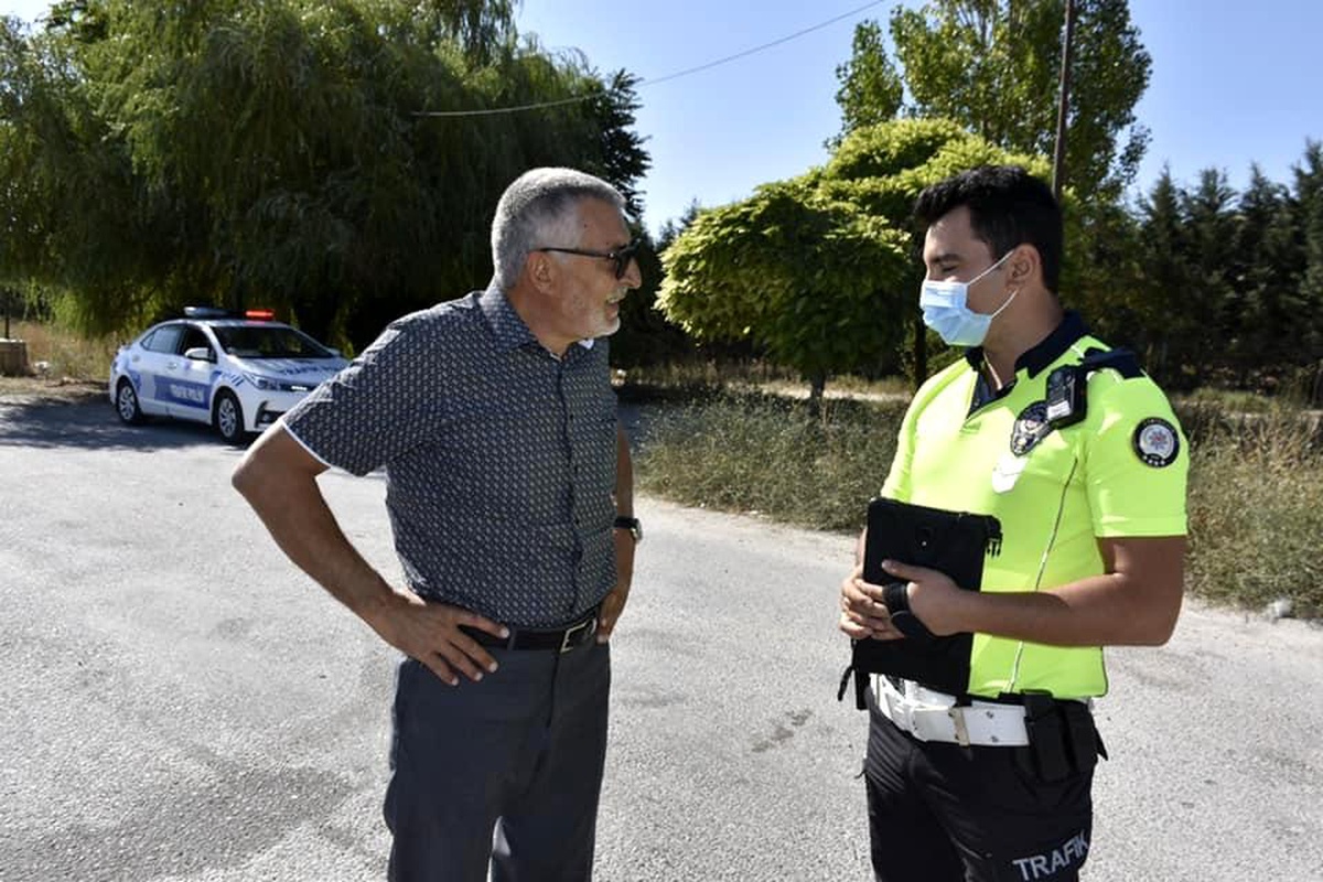 Son dakika! Başkan Bozkurt\'tan polis uygulama noktasına ziyaret
