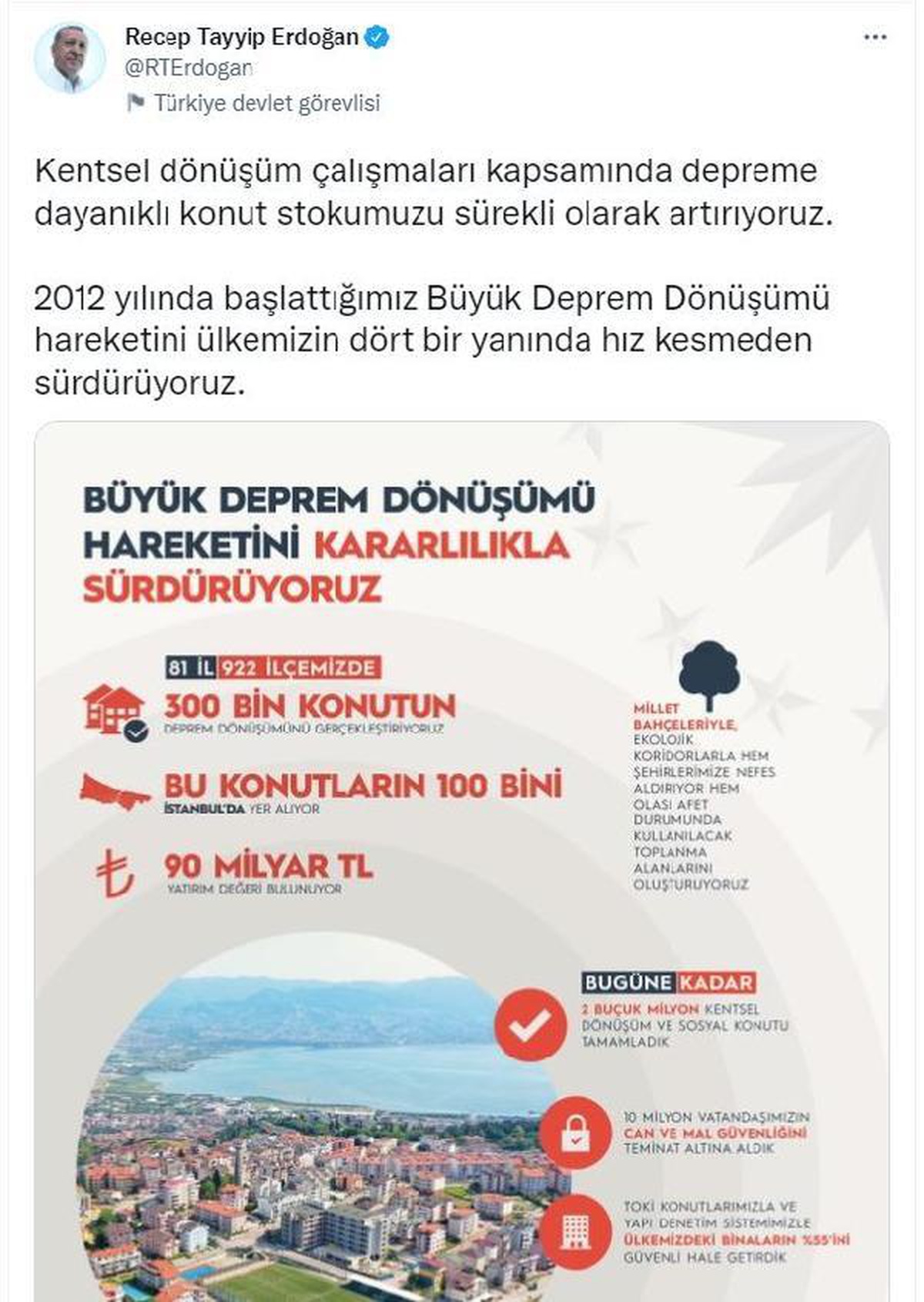 Son dakika! Cumhurbaşkanı Erdoğan: \'Büyük Deprem Dönüşümü\'nü ülkemizin dört bir yanında sürdürüyoruz
