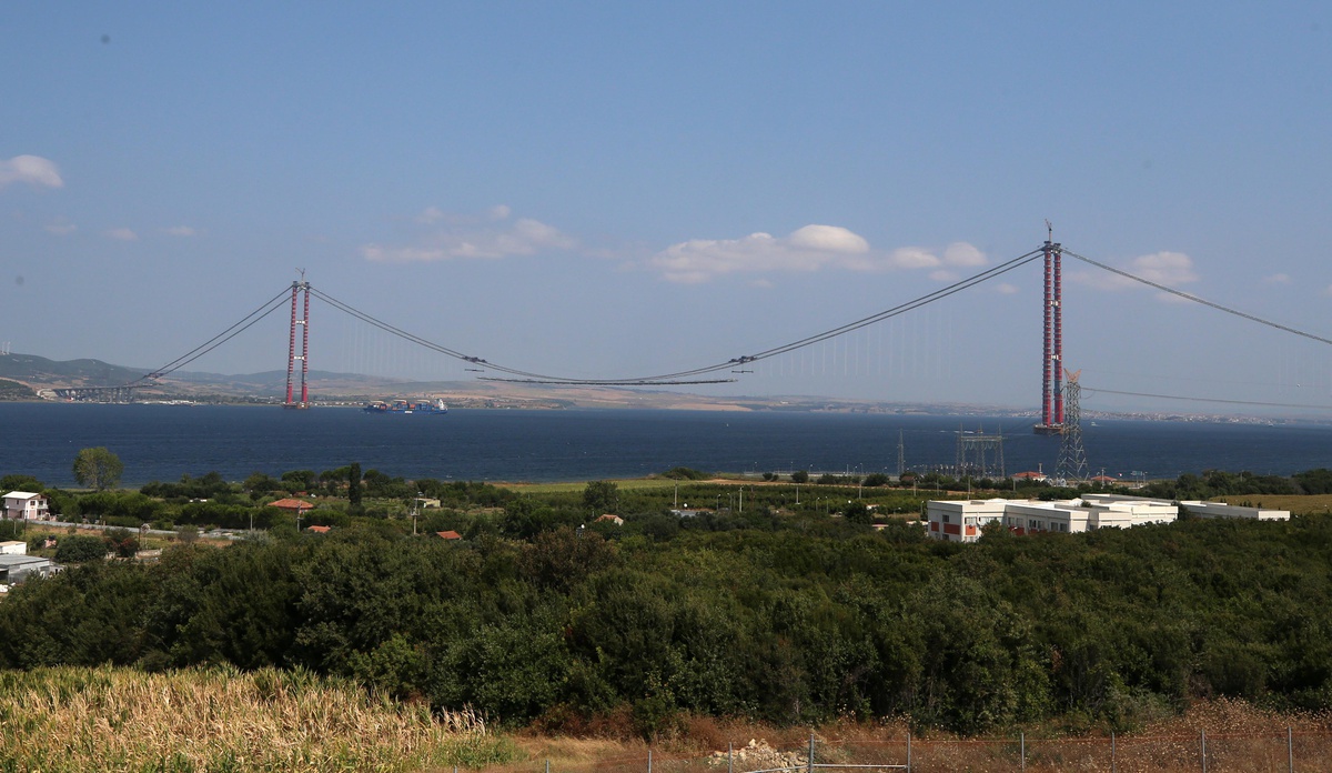 1915 Çanakkale Köprüsü\'nün tabliye montajları devam ediyor