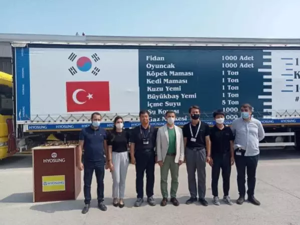 GÜNEY KORE FİRMASINDAN AFET BÖLGELERİNE 2 TIR YARDIMI