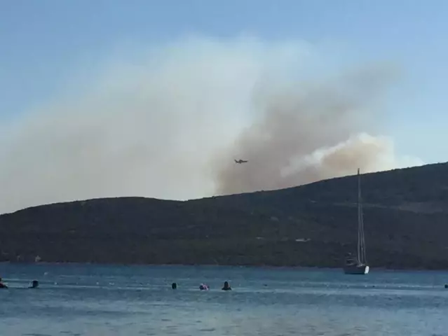 Son dakika haberleri... İzmir'deki yangına müdahale İHA kameralarına yansıdı