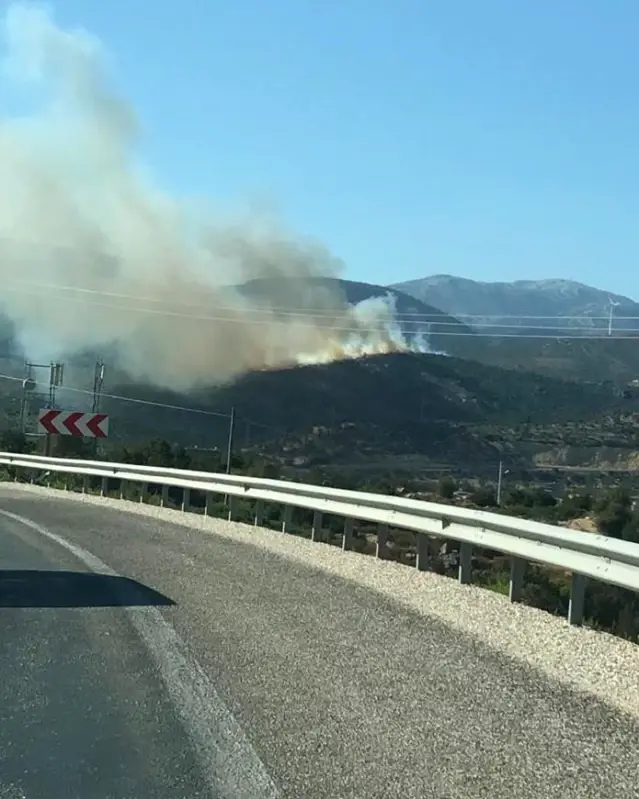 Son dakika haberleri... İzmir'deki yangına müdahale İHA kameralarına yansıdı