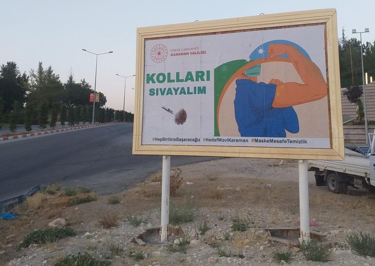 Karaman\'da bilboardlardan "aşı olun" çağrısı