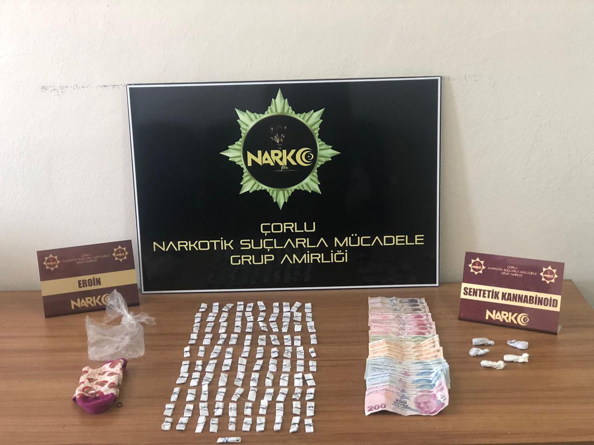 Çorlu\'da üzerinde uyuşturucu ele geçirilen şüpheli gözaltına alındı