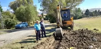 Dumlupınar'da mezarlık çevre duvarı çalışması