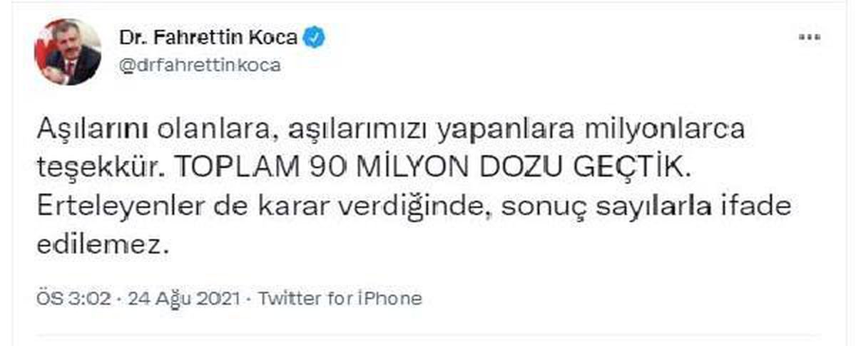 Son dakika haberi: Bakan Koca\'dan anne ve babalara \'6 Eylül\' mesajı (2)