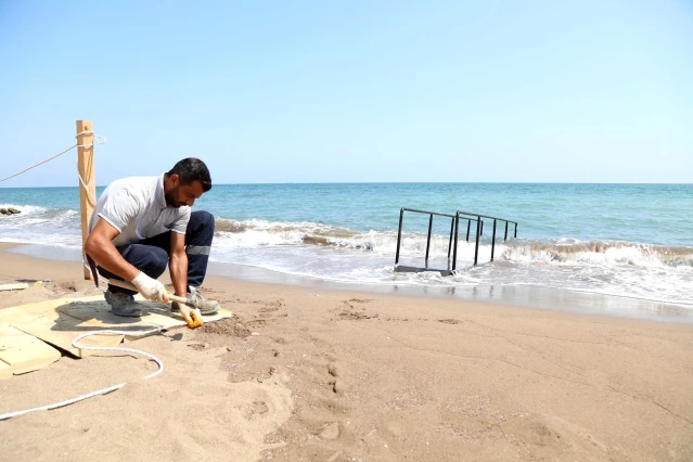 Son dakika haberleri! Engelliler, Pompeiopolis Plajından rahatlıkla denize girebilecek