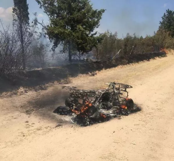 Edirne'de ATV aracındaki yangın ormana sıçradı