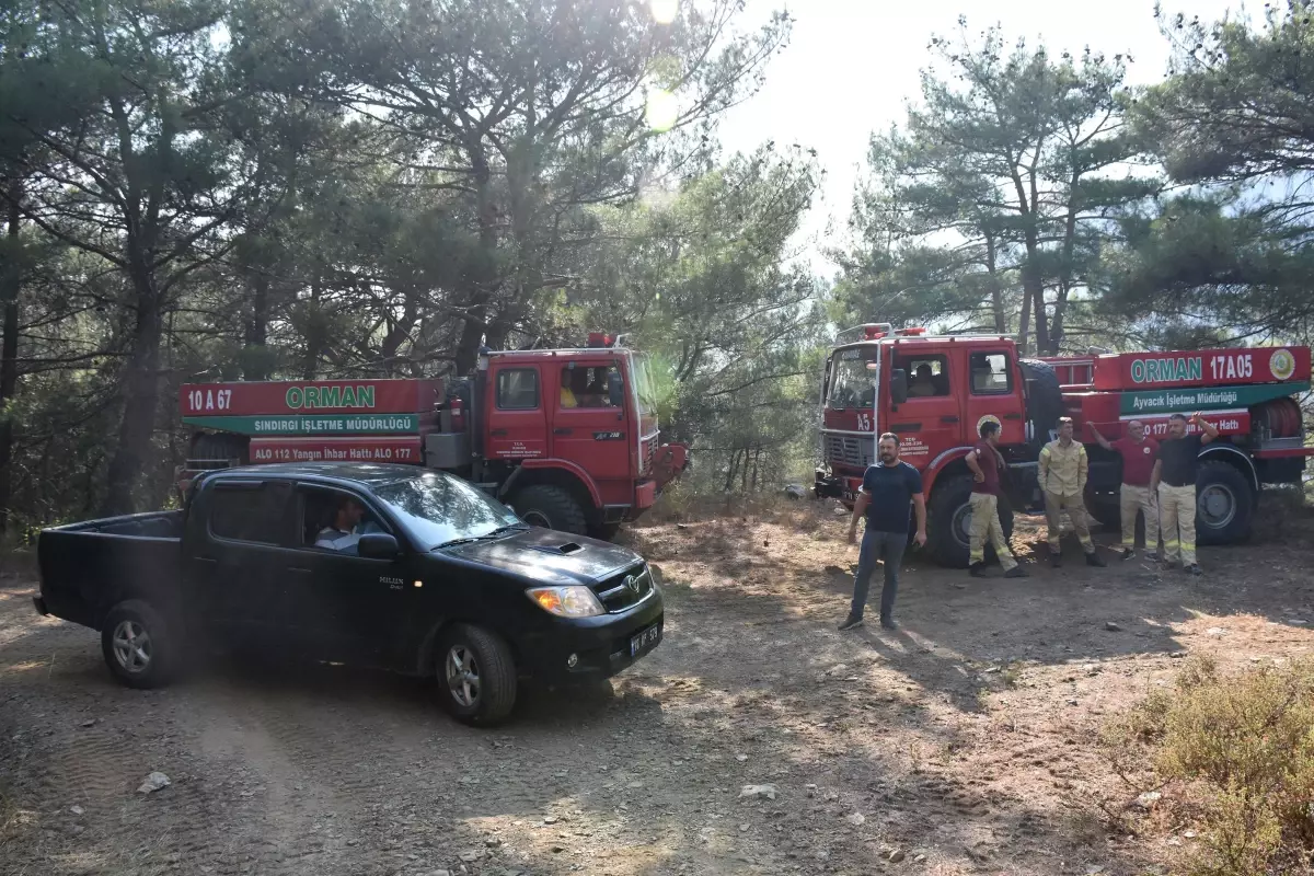 Son dakika haberleri! Kazdağları\'ndaki yangın bölgesinde soğutma çalışmaları devam ediyor