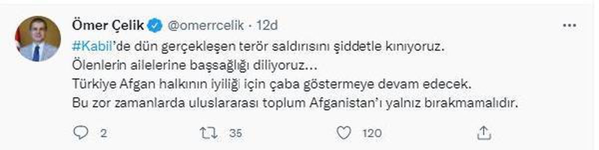 Son dakika haberleri: AK Parti Sözcüsü Çelik, Kabil\'deki terör saldırısını kınadı