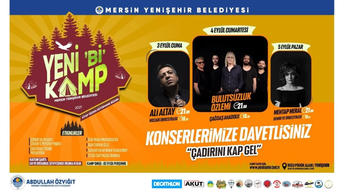 Yenişehir Belediyesi, Mersinlileri çadır kampta buluşturacak
