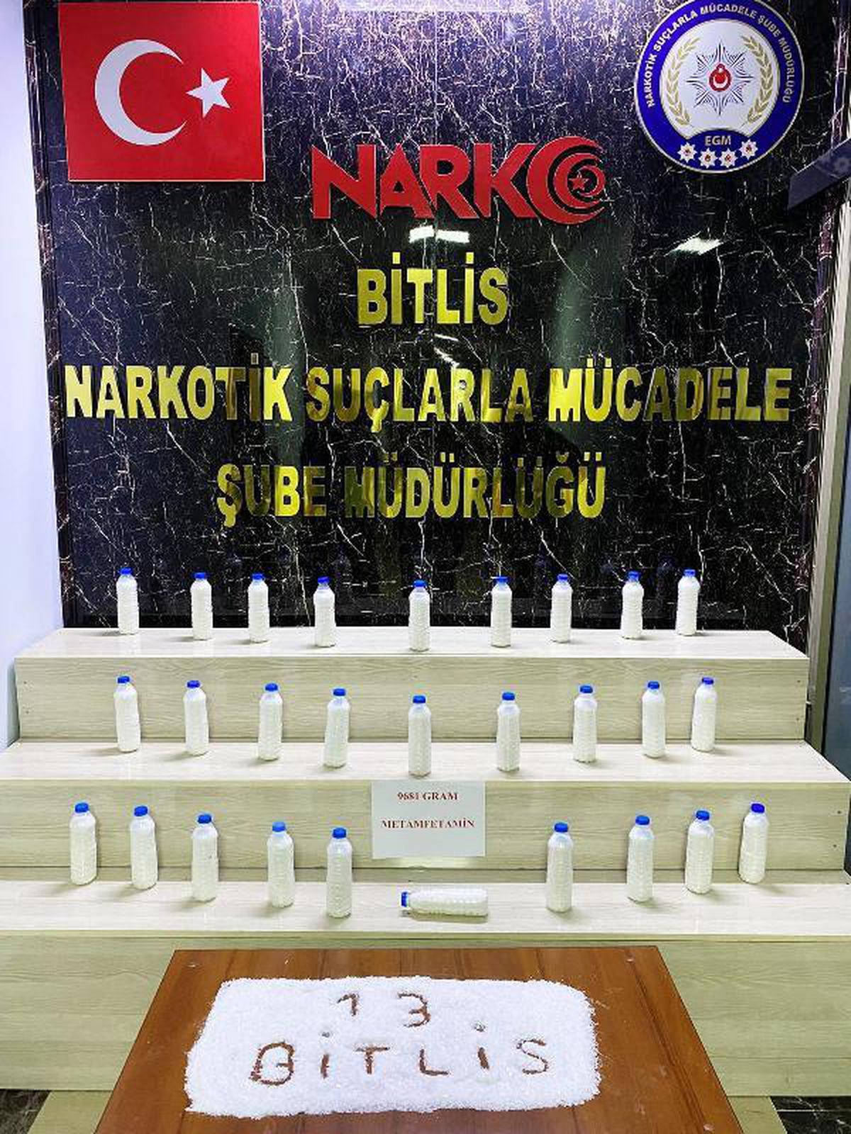 Bitlis\'te 9 kilo 681 gram metamfetamin ele geçirildi; 1 tutuklama