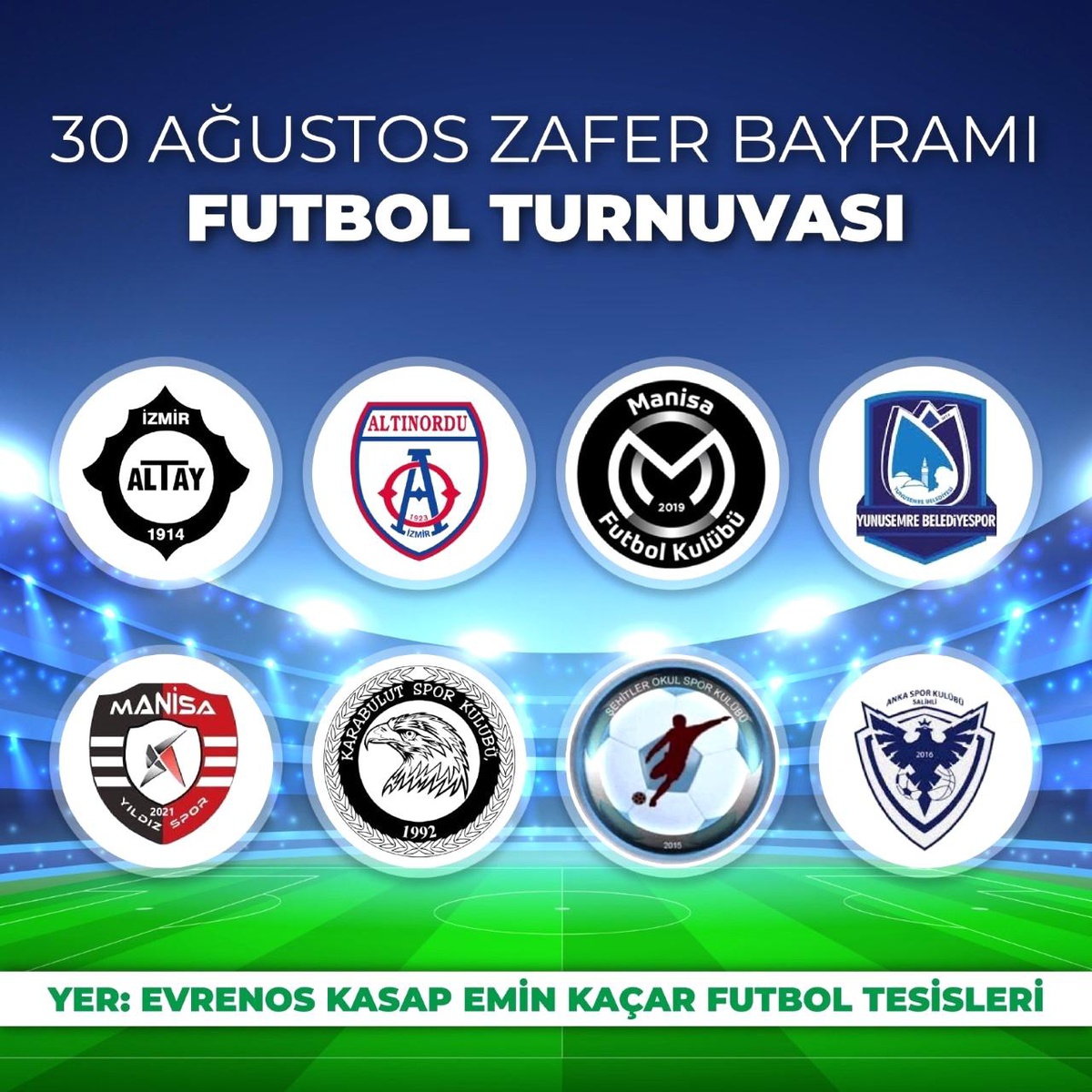 Yunusemre\'de Zafer Bayramı Futbol Turnuvası düzenlenecek