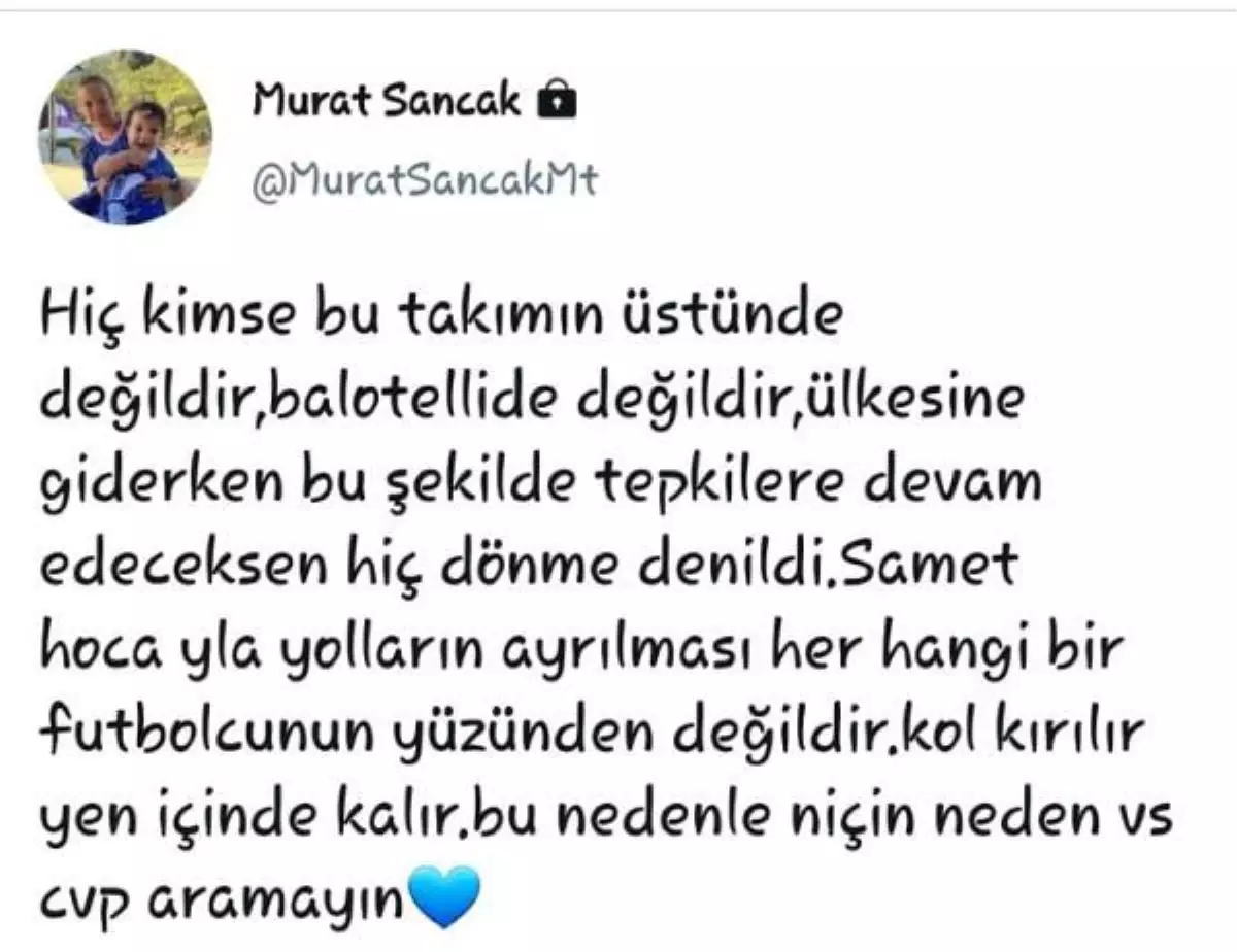 Samet Aybaba ile yolların ayrılmasının ardından Murat Sancak\'tan açıklama