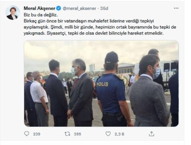 CHP'li başkanın Erdoğan mesajına sırtını dönmesine Meral Akşener'den tepki: Yakışmadı