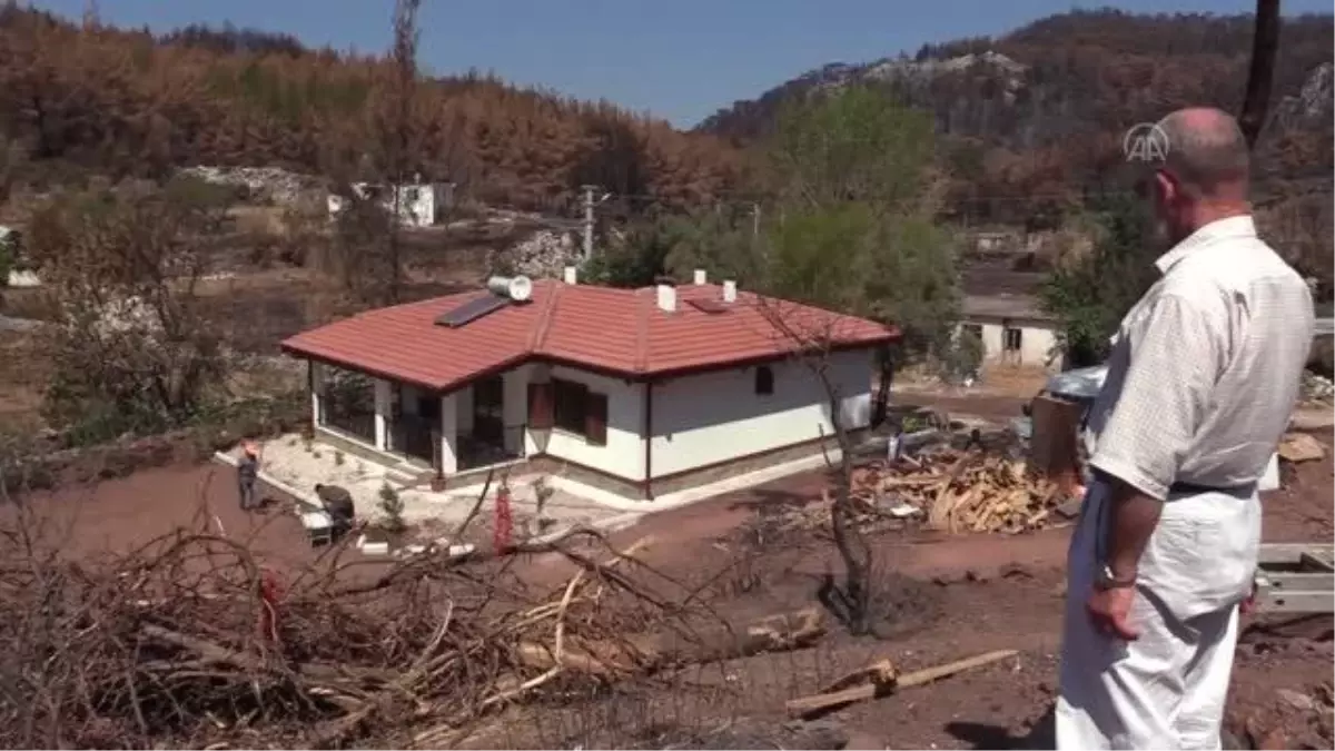 Marmaris\'te orman yangınında evleri yanan Şahin çifti yeni yuvalarına kavuştu