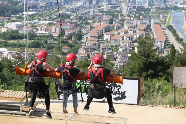 Bursa'daki macera parkı adrenalin yaşamak isteyenlerin adresi oldu