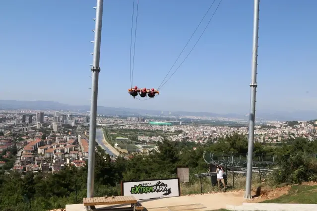 Bursa'daki macera parkı adrenalin yaşamak isteyenlerin adresi oldu